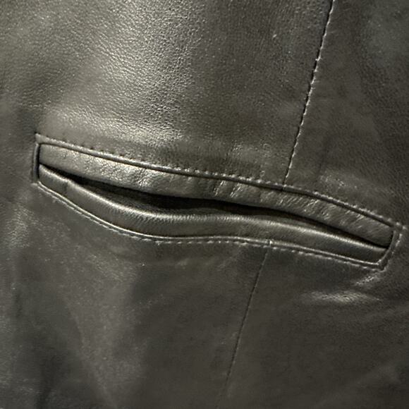 Vintage Continental Leather Fashions Black Vest Western Motorcycle USA Men's 40 - Picture 4 of 8